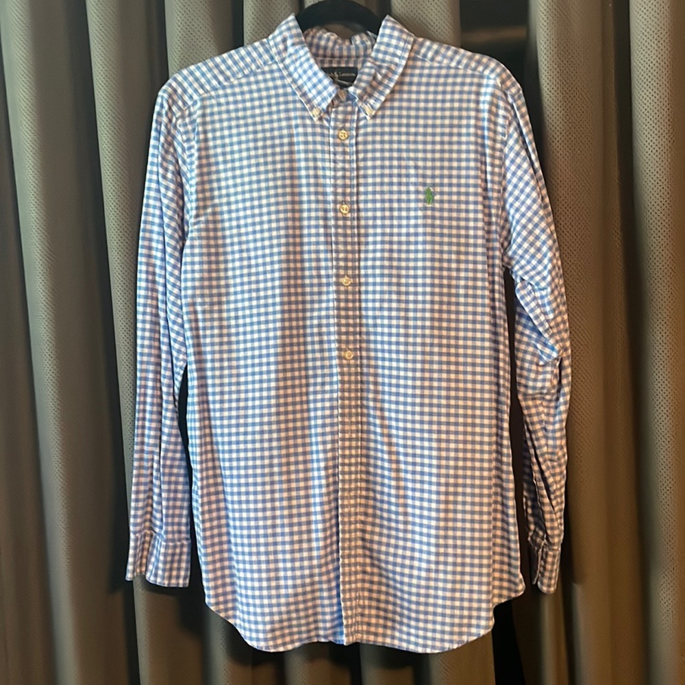 Boys Light Blue Polo Ralph Lauren Button Up Size XL 18-20